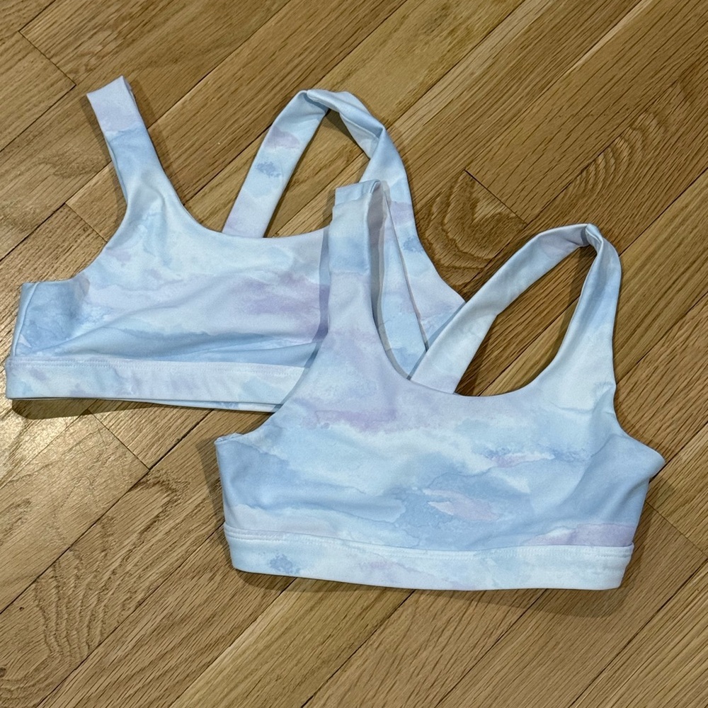NWOT Bundle of 2 Old Navy Active Powersoft Sports Bra in tie dye Girls M Size 8